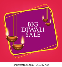 Happy Diwali text design. Abstract vector illustration