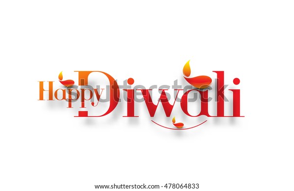 Happy Diwali Text Design Abstract Vector Stock Vector (Royalty Free ...