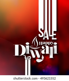 Happy Diwali Text Design Background. Abstract vector illustration.