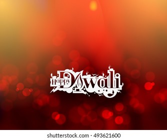 Happy Diwali Text Design Background. Abstract vector illustration.