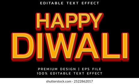 Happy Diwali text Editable effect, Happy Diwali text design, Diwali Festival vector, Deepavali design