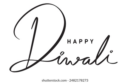 Happy diwali text font calligraphy hand lettering script black dark color symbol decoration ornament india culture hindusim religion festival religious glowing traditional glowing candle beautiful dec