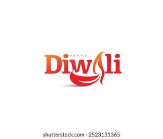 Happy Diwali Text Poster Design. Abstract vector illustration.