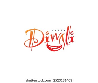 Happy Diwali Text Poster Design. Abstract vector illustration.