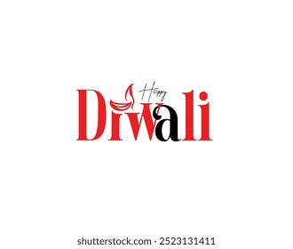 Happy Diwali Text Poster Design. Abstract vector illustration.