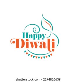 Feliz Diwali Text Typography Sticker Greding Design