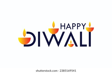 Arte vector de texto Feliz Diwali | Diseño de texto feliz Diwali | Diseño del tipo de letra curvo del Diwali feliz | Vector del Festival Diwali | Diseño de Deepavali 