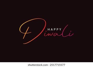 Happy Diwali text vector art, Happy Diwali text design, Happy Diwali cursive font design, Diwali Festival vector, Deepavali design