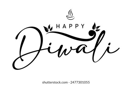 Happy Diwali text vector, Happy Diwali text design, Happy Diwali cursive font design, Diwali Festival vector, Deepavali design