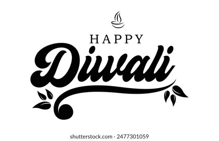 Happy Diwali text vector, Happy Diwali text design, Happy Diwali cursive font design, Diwali Festival vector, Deepavali design