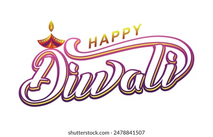 Happy Diwali text vector, Happy Diwali text design, Happy Diwali cursive font design, Diwali Festival vector, Deepavali design