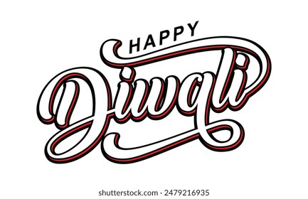 Happy Diwali text vector, Happy Diwali text design, Happy Diwali cursive font design, Diwali Festival vector, Deepavali design