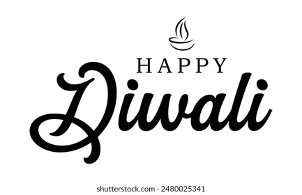 Happy Diwali text vector, Happy Diwali text design, Happy Diwali cursive font design, Diwali Festival vector, Deepavali design