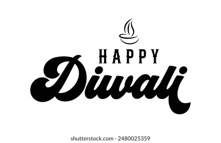 Happy Diwali text vector, Happy Diwali text design, Happy Diwali cursive font design, Diwali Festival vector, Deepavali design