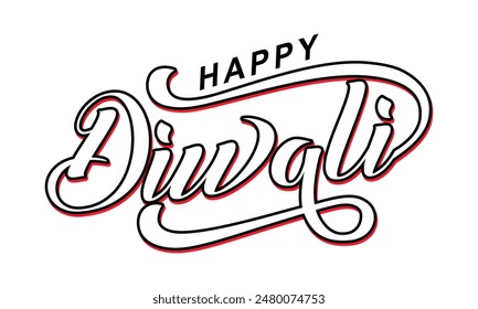 Happy Diwali text vector, Happy Diwali text design, Happy Diwali cursive font design, Diwali Festival vector, Deepavali design