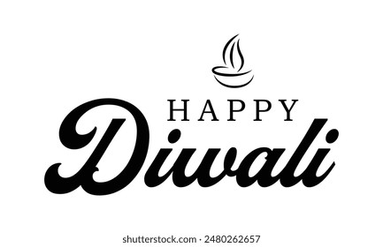 Happy Diwali text vector, Happy Diwali text design, Happy Diwali cursive font design, Diwali Festival vector, Deepavali design
