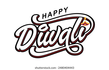 Happy Diwali text vector, Happy Diwali text design, Happy Diwali cursive font design, Diwali Festival vector, Deepavali design