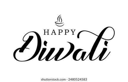 Vector de texto de Diwali feliz, diseño de texto de Diwali feliz, diseño de fuente cursiva de Diwali feliz, Vector del festival de Diwali, diseño de Deepavali