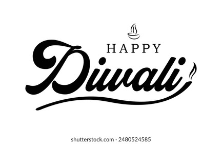 Happy Diwali text vector, Happy Diwali text design, Happy Diwali cursive font design, Diwali Festival vector, Deepavali design