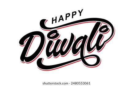 Happy Diwali text vector, Happy Diwali text design, Happy Diwali cursive font design, Diwali Festival vector, Deepavali design