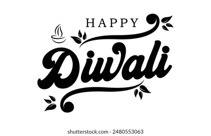 Vector de texto de Diwali feliz, diseño de texto de Diwali feliz, diseño de fuente cursiva de Diwali feliz, Vector del festival de Diwali, diseño de Deepavali