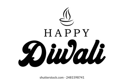 Happy Diwali text vector, Happy Diwali text design, Happy Diwali cursive font design, Diwali Festival vector, Deepavali design