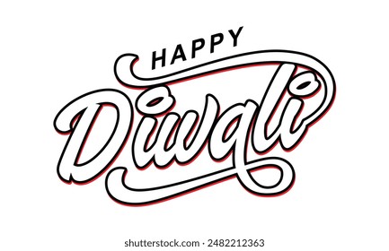 Happy Diwali text vector, Happy Diwali text design, Happy Diwali cursive font design, Diwali Festival vector, Deepavali design