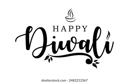 Vector de texto de Diwali feliz, diseño de texto de Diwali feliz, diseño de fuente cursiva de Diwali feliz, Vector del festival de Diwali, diseño de Deepavali