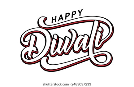 Happy Diwali text vector, Happy Diwali text design, Happy Diwali cursive font design, Diwali Festival vector, Deepavali design