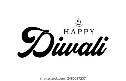 Vector de texto de Diwali feliz, diseño de texto de Diwali feliz, diseño de fuente cursiva de Diwali feliz, Vector del festival de Diwali, diseño de Deepavali