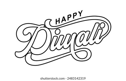 Happy Diwali text vector, Happy Diwali text design, Happy Diwali cursive font design, Diwali Festival vector, Deepavali design