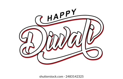 Happy Diwali text vector, Happy Diwali text design, Happy Diwali cursive font design, Diwali Festival vector, Deepavali design