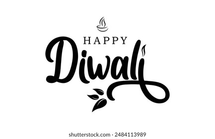 Vector de texto de Diwali feliz, diseño de texto de Diwali feliz, diseño de fuente cursiva de Diwali feliz, Vector del festival de Diwali, diseño de Deepavali