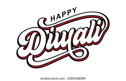 Vector de texto de Diwali feliz, diseño de texto de Diwali feliz, diseño de fuente cursiva de Diwali feliz, Vector del festival de Diwali, diseño de Deepavali