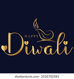 Happy Diwali text vector, Happy Diwali text design, Happy Diwali cursive font design, Diwali Festival vector, Deepavali design