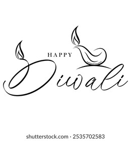 Happy Diwali text vector, Happy Diwali text design, Happy Diwali cursive font design, Diwali Festival vector, Deepavali design