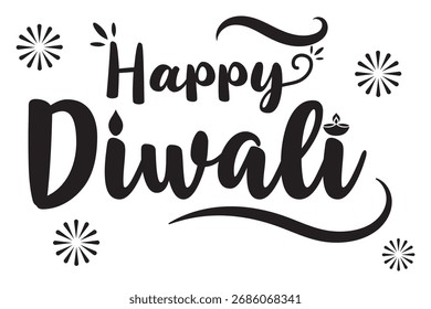 Vector de texto feliz Diwali, diseño de texto feliz Diwali, diseño de fuente cursiva feliz Diwali, Vector del festival Diwali, diseño Deepavali
