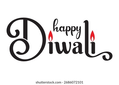 Happy Diwali text vetor, Happy Diwali text design, Happy Diwali cursive font design, Diwali Festival vetorial, Deepavali design