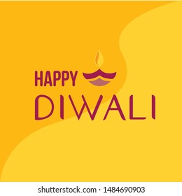 Happy diwali traditional festive lamp symbol color background vector illustration
