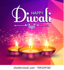 Happy Diwali Traditional Indian Festival Background Stock Vector ...