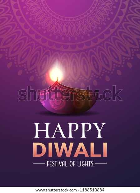 Happy Diwali Traditional Indian Lights Hindu Stock Vector (Royalty Free ...