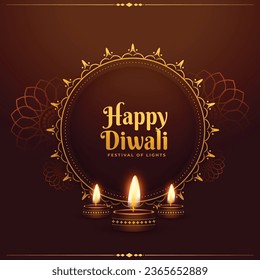 Happy Diwali traditional light decorative background