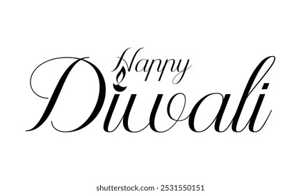 Ilustración vectorial de diseño de tipografía Happy Diwali