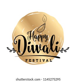 Happy Diwali. Typography. Logo design. Usable for banners, greeting cards, posters, gifts etc