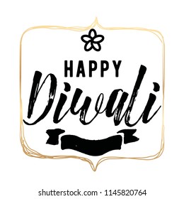 Happy Diwali. Typography. Logo design. Usable for banners, greeting cards, posters, gifts etc
