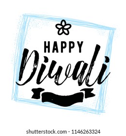 Happy Diwali. Typography. Logo design. Usable for banners, greeting cards, posters, gifts etc