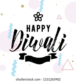 Happy Diwali. Typography. Logo design. Usable for banners, greeting cards, posters, gifts etc