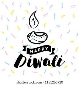 Happy Diwali. Typography. Logo design. Usable for banners, greeting cards, posters, gifts etc