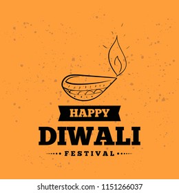 Happy Diwali. Typography. Logo design. Usable for banners, greeting cards, posters, gifts etc