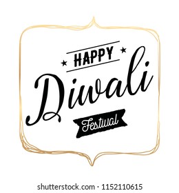 Happy Diwali. Typography. Logo design. Usable for banners, greeting cards, posters, gifts etc